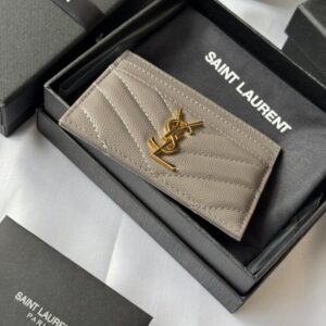 【AT10615】Saint Laurent モノグラム カードケース - 高品質な球面牛革とYSL金属ロゴが魅力的 | YSL