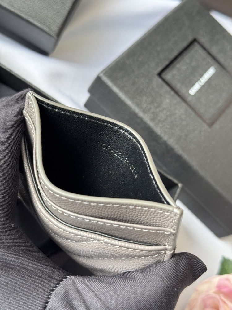 【AT10615】Saint Laurent モノグラム カードケース - 高品質な球面牛革とYSL金属ロゴが魅力的 | YSL