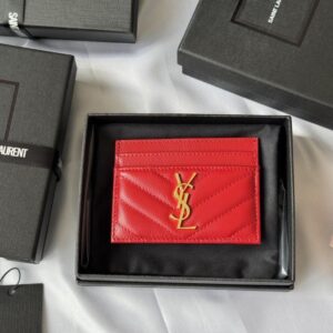 【AT10616】サンローランYSLメタルロゴ付き高級カードケース | YSL