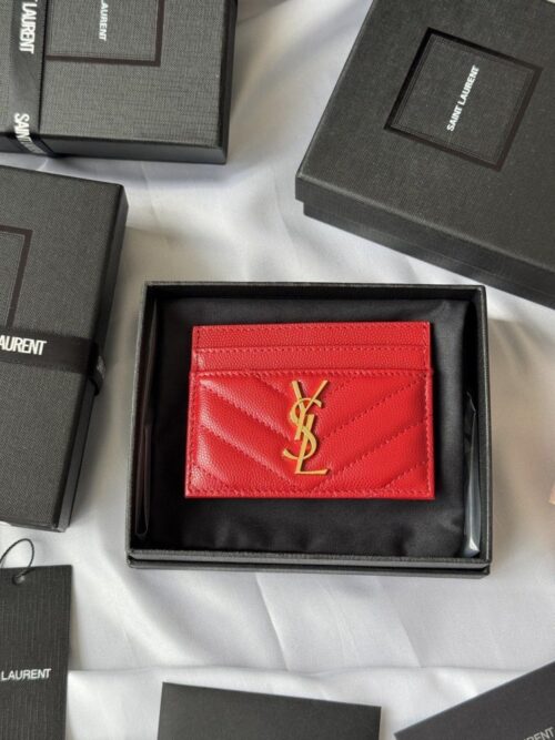 【AT10616】サンローランYSLメタルロゴ付き高級カードケース | YSL