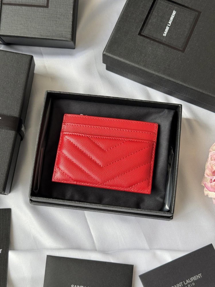 【AT10616】サンローランYSLメタルロゴ付き高級カードケース | YSL