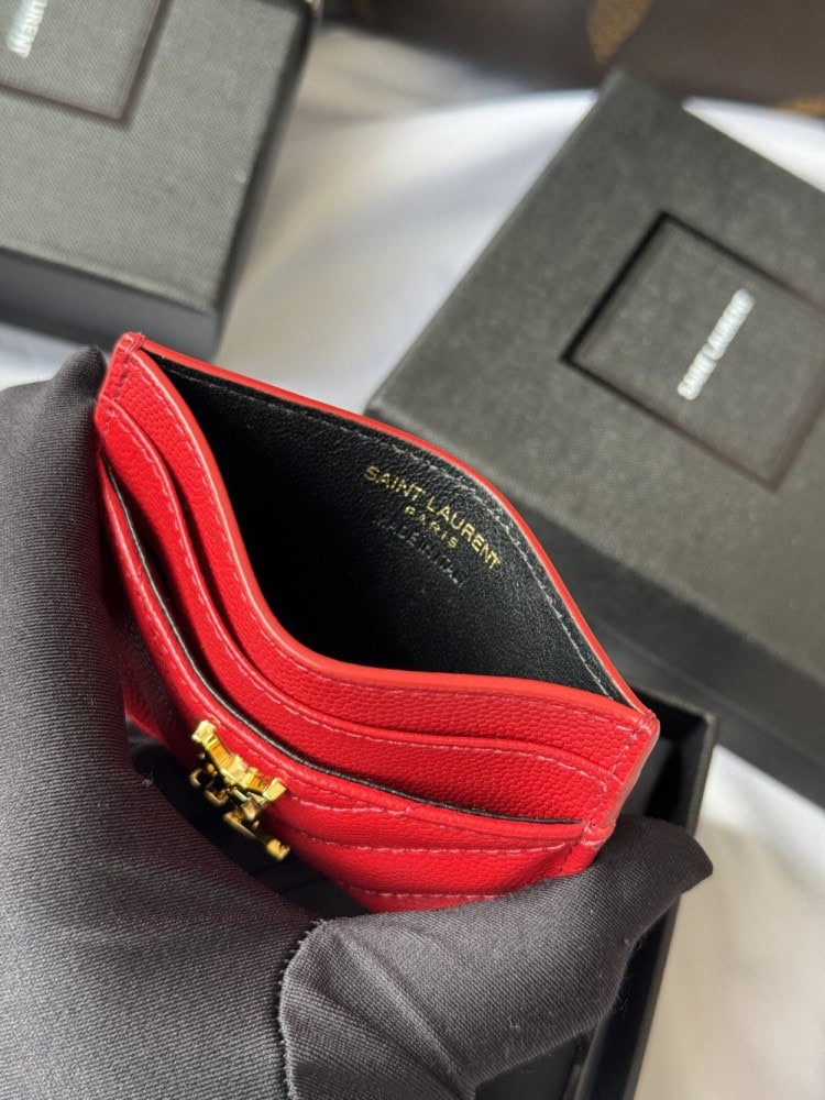 【AT10616】サンローランYSLメタルロゴ付き高級カードケース | YSL
