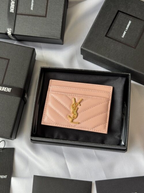 【AT10618】ヤSL（YSL）クラシックなカードケース - 羊革製エレガントなアクセサリー | Saint Laurent Paris