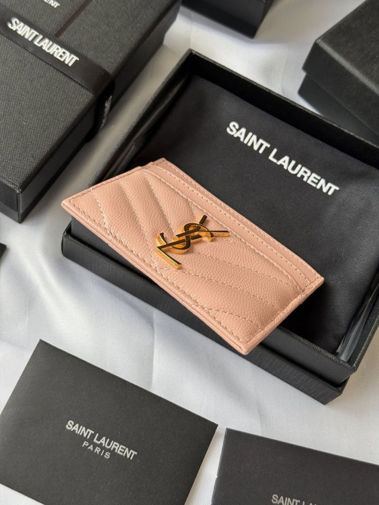 【AT10618】ヤSL（YSL）クラシックなカードケース - 羊革製エレガントなアクセサリー | Saint Laurent Paris