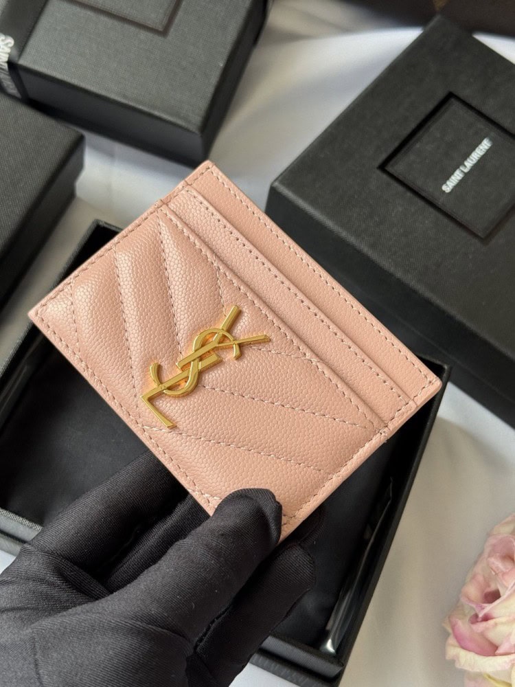 【AT10618】ヤSL（YSL）クラシックなカードケース - 羊革製エレガントなアクセサリー | Saint Laurent Paris