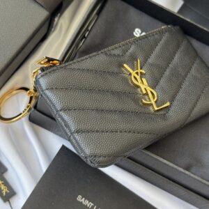 【AT10620】サンローランのゴージャスでミニマリストなコインケース - 高級な革素材とエレガントなデザイン | YSL