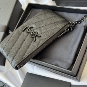 【AT10621】サンローラン クラシックVラインシリーズ ブラックレザーミニウォレット | Saint Laurent Paris