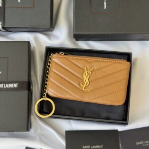【AT10623】サンローランYSL アプリコットカラーミニコインケース-エレガントで実用的な高級レザーアクセサリー | YSL