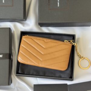 【AT10623】サンローランYSL アプリコットカラーミニコインケース-エレガントで実用的な高級レザーアクセサリー | YSL