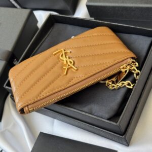 【AT10623】サンローランYSL アプリコットカラーミニコインケース-エレガントで実用的な高級レザーアクセサリー | YSL