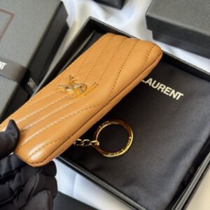 【AT10623】サンローランYSL アプリコットカラーミニコインケース-エレガントで実用的な高級レザーアクセサリー | YSL