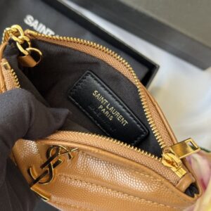 【AT10623】サンローランYSL アプリコットカラーミニコインケース-エレガントで実用的な高級レザーアクセサリー | YSL