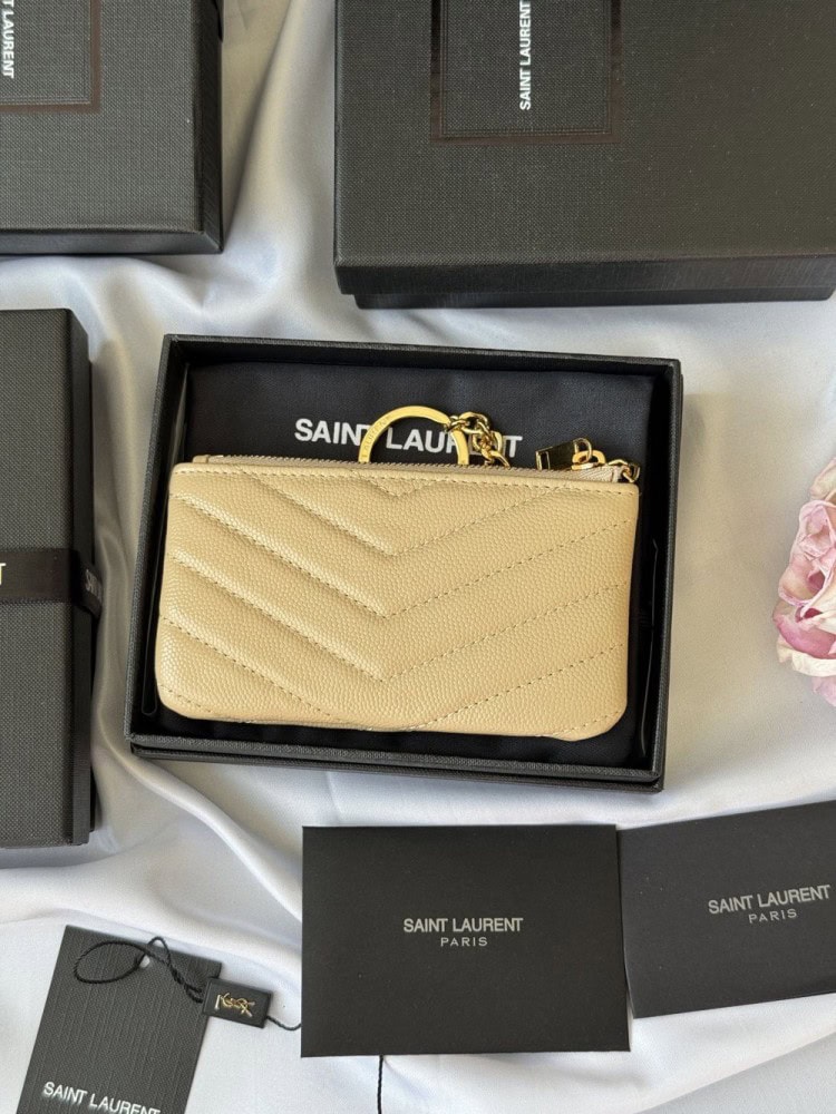 【AT10625】セイント ローラン YSL ミニ型押し牛革コインケース | デザイン豪華で多機能、エレガントなライフスタイルに対応 | Yves Saint Laurent