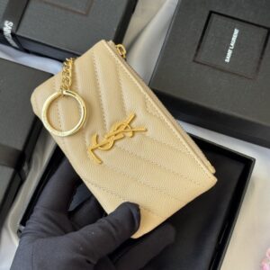 【AT10625】セイント ローラン YSL ミニ型押し牛革コインケース | デザイン豪華で多機能、エレガントなライフスタイルに対応 | Yves Saint Laurent