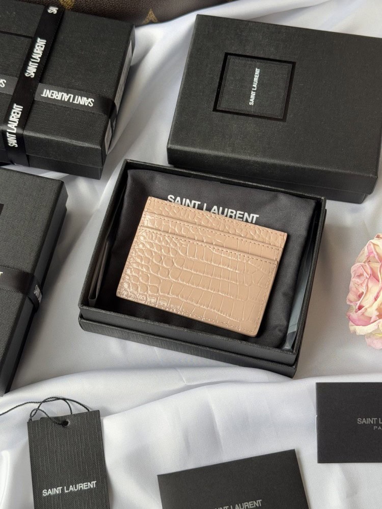 【AT10632】サンローラン YSL クラシックワニ柄カードケース、優雅な質感とファッション感を兼ね備えた高級アクセサリー | YSL
