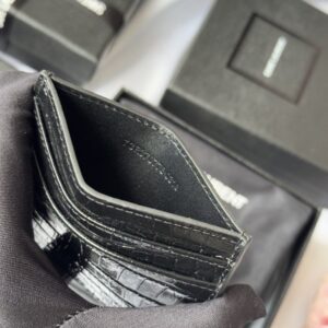 【AT10633】サンローランのワニ柄カードケース - エレガントな贅沢さと実用性を兼ね備えたファッションアクセサリー | YSL