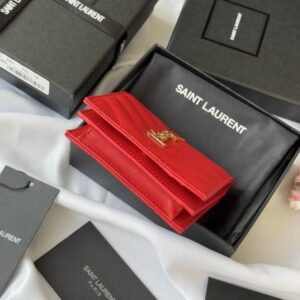 【AT10645】Saint Laurent（イブサンローラン）の魚の鱗模様短財布、高級美学の究極の表現 | Saint Laurent Paris