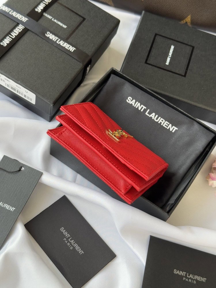 【AT10645】Saint Laurent（イブサンローラン）の魚の鱗模様短財布、高級美学の究極の表現 | Saint Laurent Paris