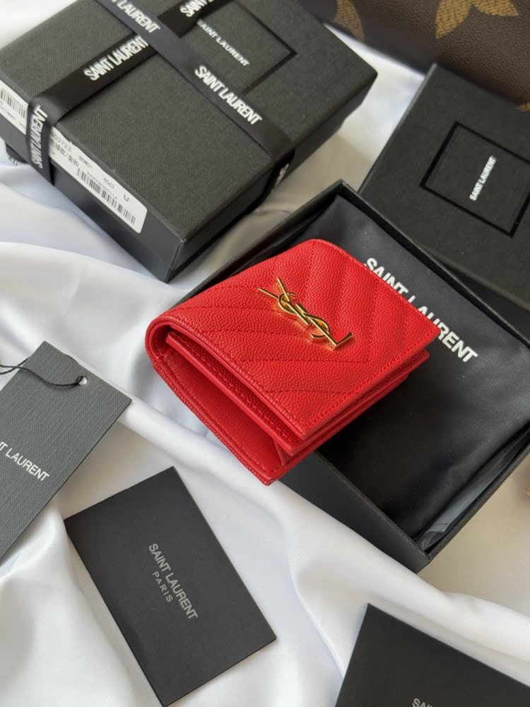 【AT10645】Saint Laurent（イブサンローラン）の魚の鱗模様短財布、高級美学の究極の表現 | Saint Laurent Paris