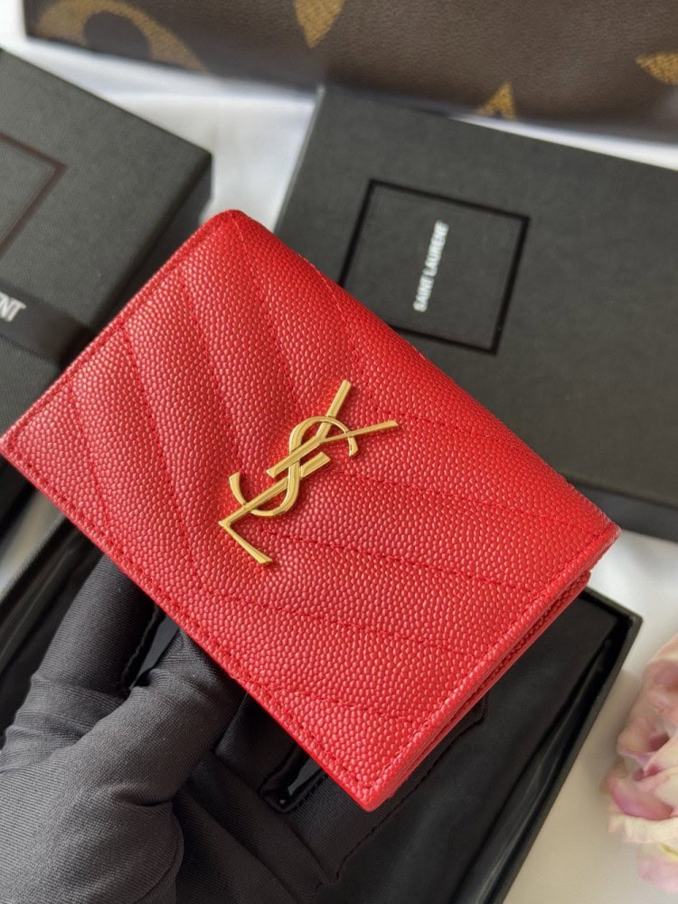【AT10645】Saint Laurent（イブサンローラン）の魚の鱗模様短財布、高級美学の究極の表現 | Saint Laurent Paris