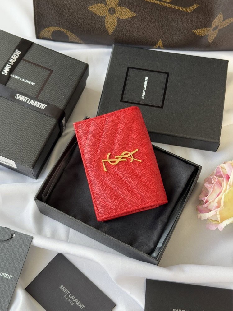 【AT10645】Saint Laurent（イブサンローラン）の魚の鱗模様短財布、高級美学の究極の表現 | Saint Laurent Paris
