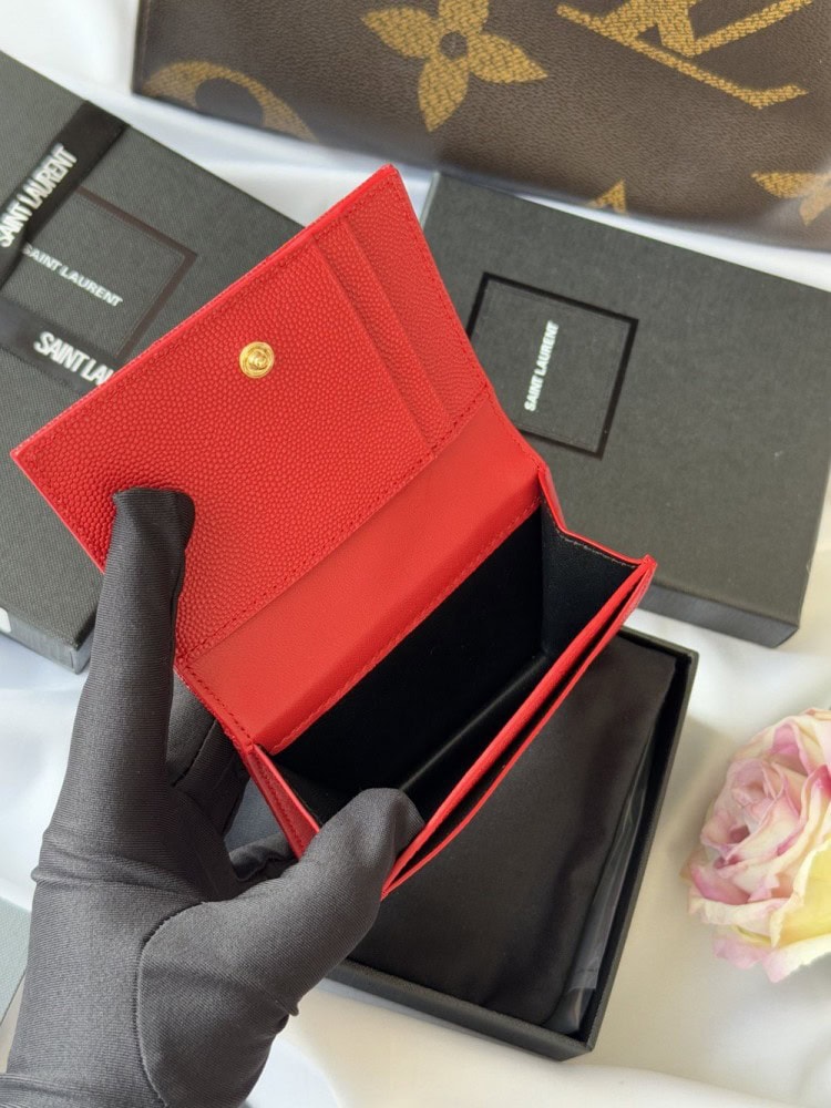 【AT10645】Saint Laurent（イブサンローラン）の魚の鱗模様短財布、高級美学の究極の表現 | Saint Laurent Paris