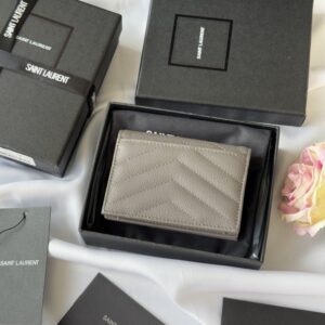 【AT10647】Saint Laurent サンローラン キャビア柄レザーショートウォレット | Saint Laurent Paris