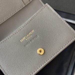 【AT10647】Saint Laurent サンローラン キャビア柄レザーショートウォレット | Saint Laurent Paris