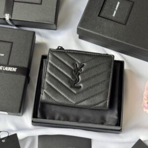 【AT10650】セント ローラン Classic カビア柄 多機能 ウォレット YSL ブラック | YSL