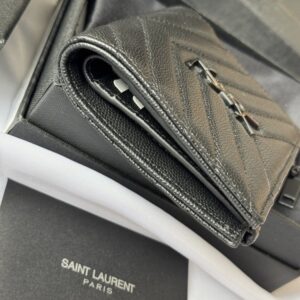 【AT10650】セント ローラン Classic カビア柄 多機能 ウォレット YSL ブラック | YSL