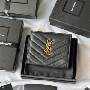 【AT10651】Saint Laurent サン ローラン Classic クラシック キャビアスキン ウォレット | Saint Laurent