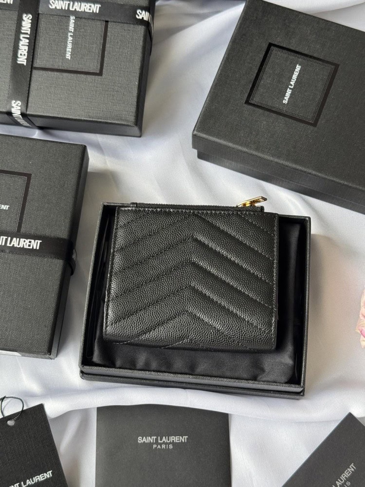 【AT10651】Saint Laurent サン ローラン Classic クラシック キャビアスキン ウォレット | Saint Laurent