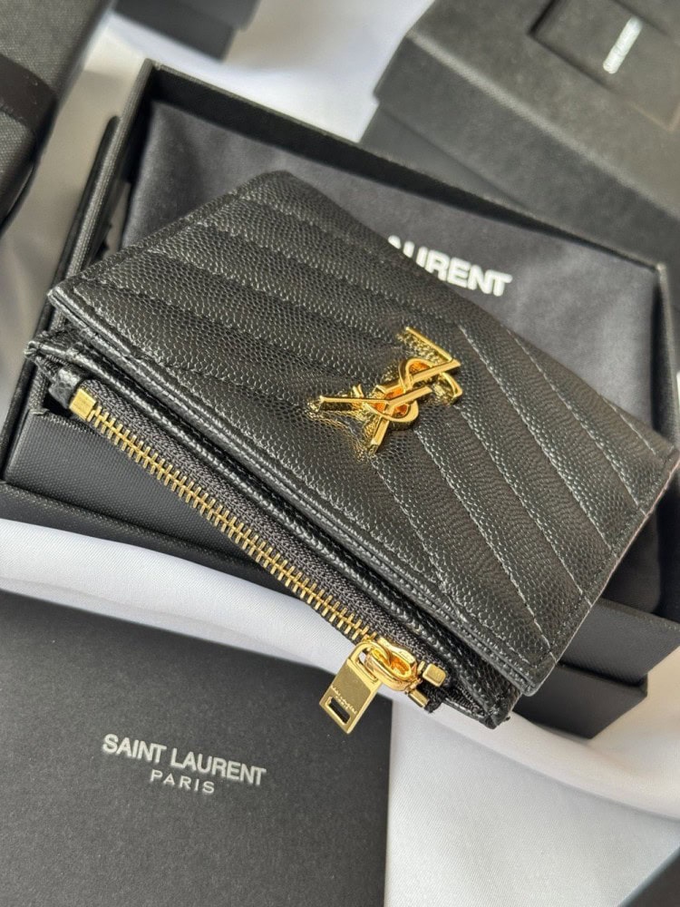 【AT10651】Saint Laurent サン ローラン Classic クラシック キャビアスキン ウォレット | Saint Laurent