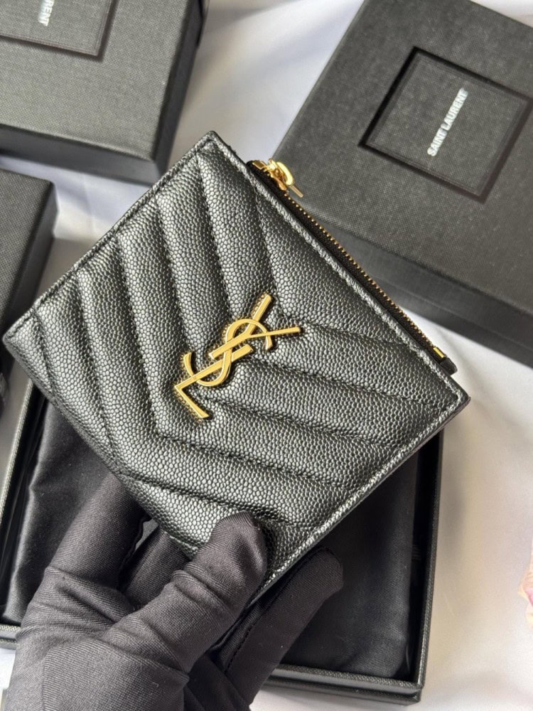【AT10651】Saint Laurent サン ローラン Classic クラシック キャビアスキン ウォレット | Saint Laurent