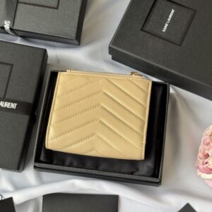 【AT10654】サンローラン(YSL) ソフトレザーウォレット ハンドバッグ用 薄型高級 小銭入れ付き | Saint Laurent