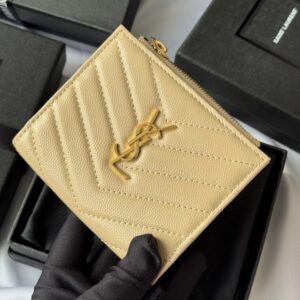 【AT10654】サンローラン(YSL) ソフトレザーウォレット ハンドバッグ用 薄型高級 小銭入れ付き | Saint Laurent