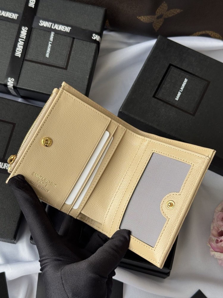 【AT10654】サンローラン(YSL) ソフトレザーウォレット ハンドバッグ用 薄型高級 小銭入れ付き | Saint Laurent