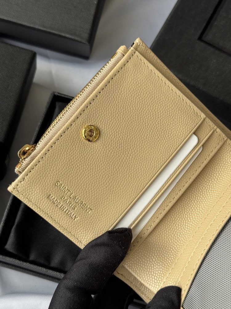【AT10654】サンローラン(YSL) ソフトレザーウォレット ハンドバッグ用 薄型高級 小銭入れ付き | Saint Laurent