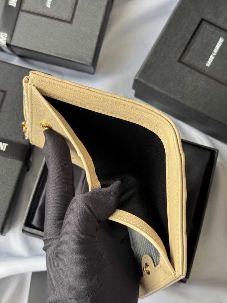 【AT10654】サンローラン(YSL) ソフトレザーウォレット ハンドバッグ用 薄型高級 小銭入れ付き | Saint Laurent