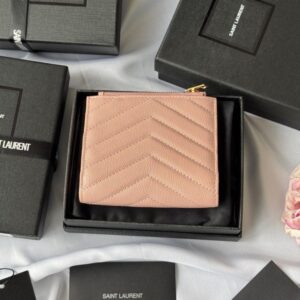 【AT10655】サンローランYSLピンクレザーウォレット – 高級感溢れるファッションアイテム | YSL