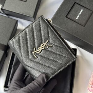 【AT10659】セント ローラン YSL キャビア レザー カードケース ラグジュアリー バッグ | Yves Saint Laurent
