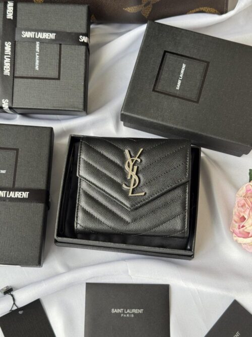 【AT10662】イヴ・サンローランYSL 輸入牛革 カードケース コンパクト ウォレット ファッションアクセサリー | Saint Laurent Paris