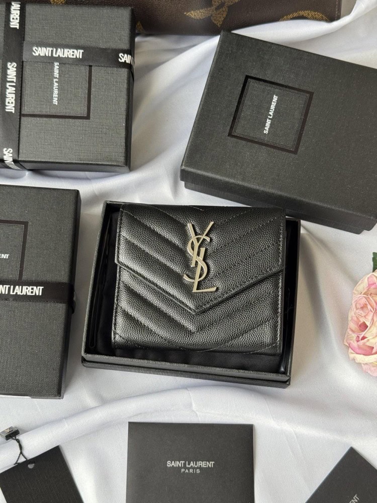 【AT10662】イヴ・サンローランYSL 輸入牛革 カードケース コンパクト ウォレット ファッションアクセサリー | Saint Laurent Paris