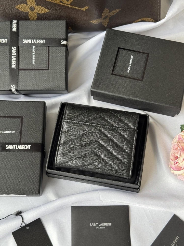 【AT10662】イヴ・サンローランYSL 輸入牛革 カードケース コンパクト ウォレット ファッションアクセサリー | Saint Laurent Paris