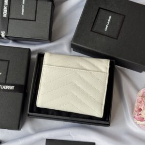 【AT10663】Saint Laurentの高級球面牛革三つ折り財布 - 贅沢なエレガンスと実用性を兼ね備えた最高級アクセサリー | YSL