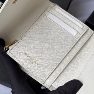 【AT10663】Saint Laurentの高級球面牛革三つ折り財布 - 贅沢なエレガンスと実用性を兼ね備えた最高級アクセサリー | YSL
