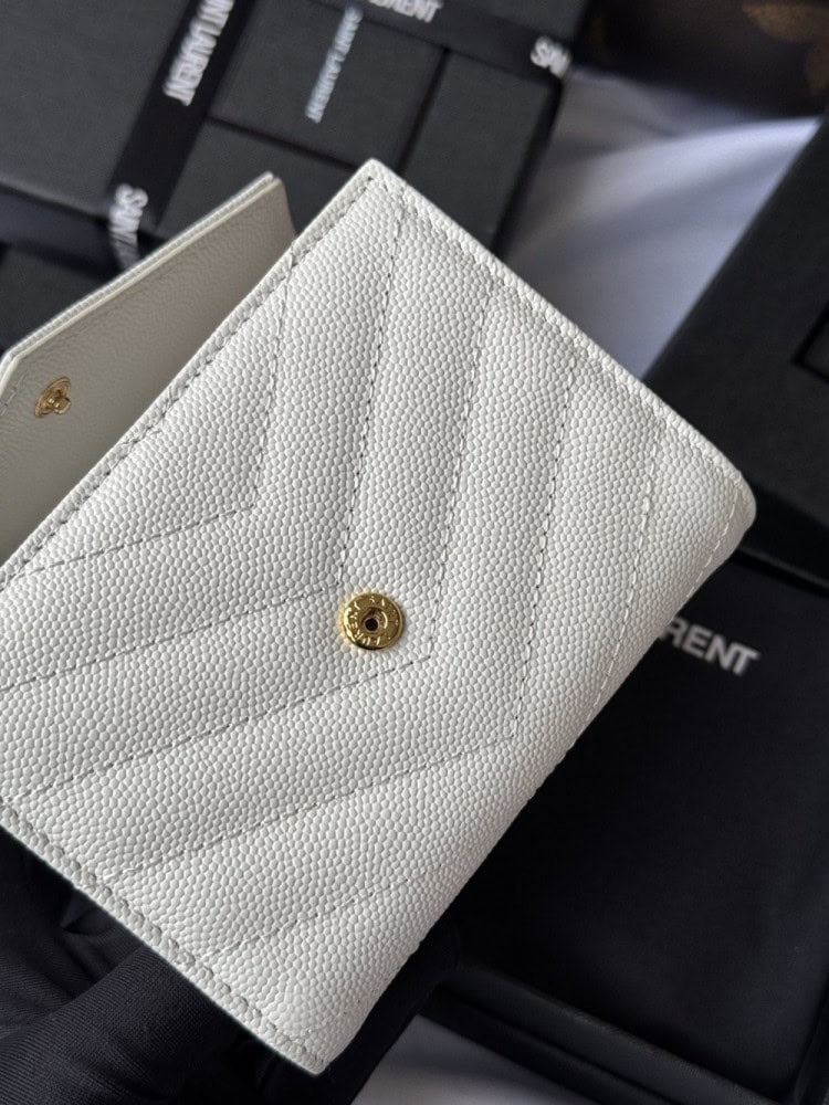 【AT10663】Saint Laurentの高級球面牛革三つ折り財布 - 贅沢なエレガンスと実用性を兼ね備えた最高級アクセサリー | YSL