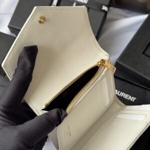 【AT10663】Saint Laurentの高級球面牛革三つ折り財布 - 贅沢なエレガンスと実用性を兼ね備えた最高級アクセサリー | YSL