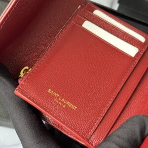 【AT10664】サンローランYSLクラシッククロコダイル柄三つ折り財布 ワインレッド 高級牛革素材 | Saint Laurent Paris