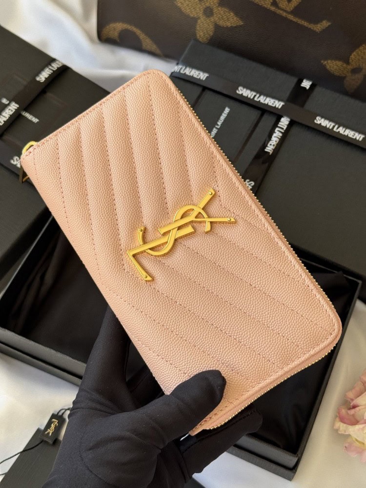 【AT10669】サンローランの高級フィッシュスケール柄レザー財布 | Saint Laurent Paris